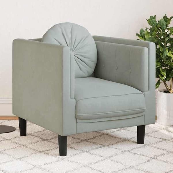 Maison Exclusive - Stol med lys grå velourpude