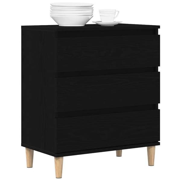 Maison Exclusive - Buffet Sort egetræ 60 x 35 x 70 cm Ingeniørtræ svart ek