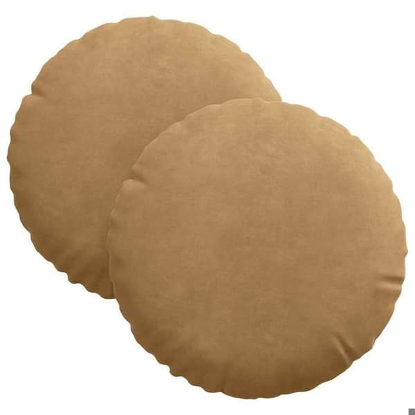 Sittkuddar - EXKLUSIVT HEM - Ø30 x 13 cm (2-pack) - Sammet - Rund - Brun brun