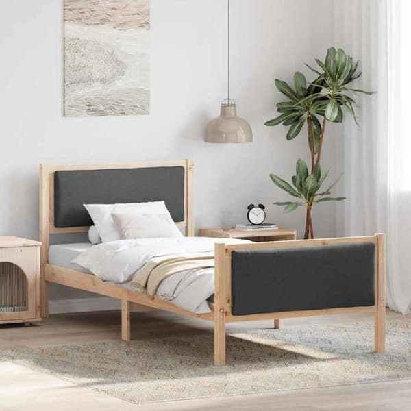Sengestel - EKSKLUSIV HUS - Standardmodel - Massiv fyr - Polyester hovedgærde - Lamelseng