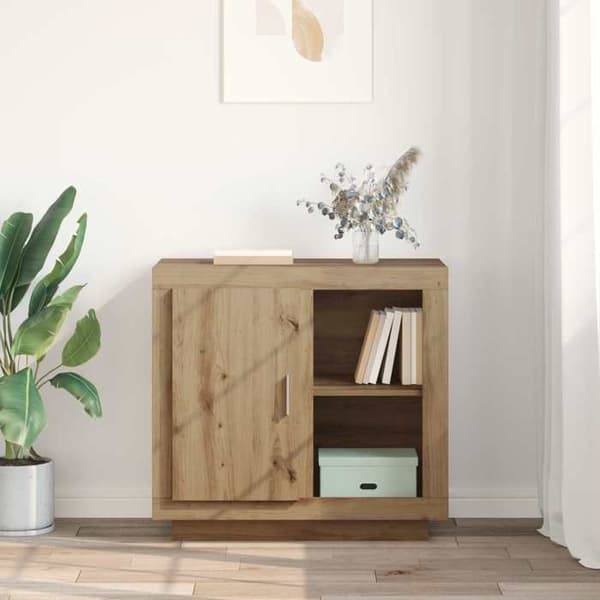 Maison Exclusive - Buffet i håndlavet egetræ 80 x 40 x 75 cm Ingeniørtræ