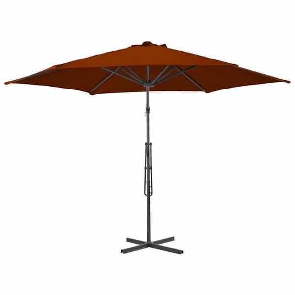 Trädgårdsparasol - EXKLUSIV HEM - 300x230 cm - Rektangulär - UV-beständig polyester - Stålstolpe 360° Terrakotta