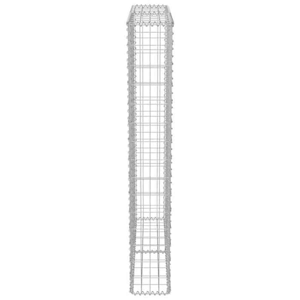 Maison Exclusive - Gabionvägg med galvaniserade stålskydd 100x20x150 cm silver-