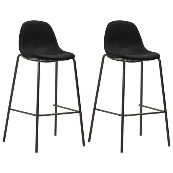 Maison Exclusive - Barstolar set om 2 svart tyg Svart