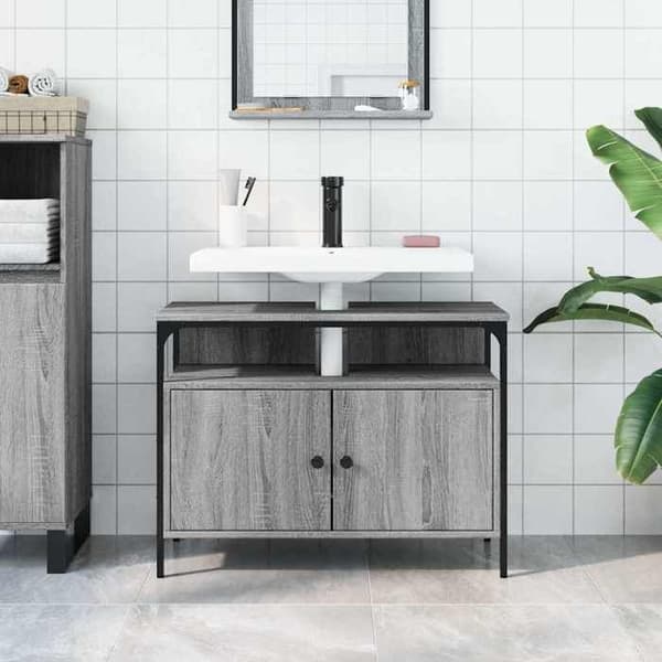 Maison Exclusive - Badeværelsesskab med vask sonoma grå 80x30x60 cm
