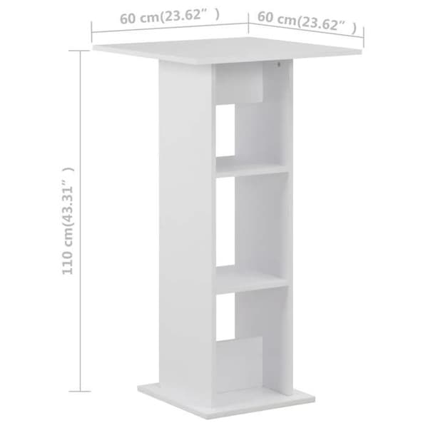 Maison Exclusive - Hvid barbord 60x60x110 cm