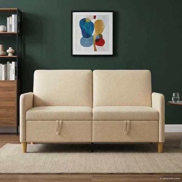 Maison Exclusive - Sofa med opbevaring Creme 152 x 78 x 87 cm Polyester