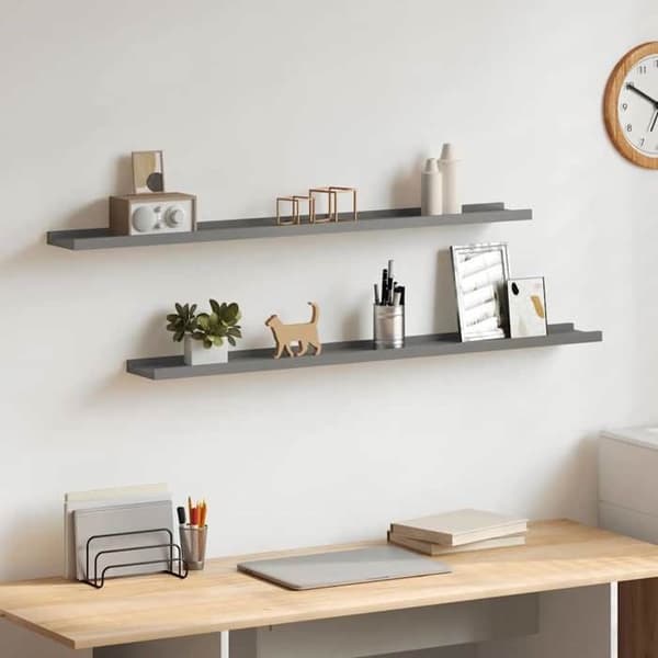 Maison Exclusive - Seinähyllyt 2 kpl Harmaa 100x9x3 cm Grå