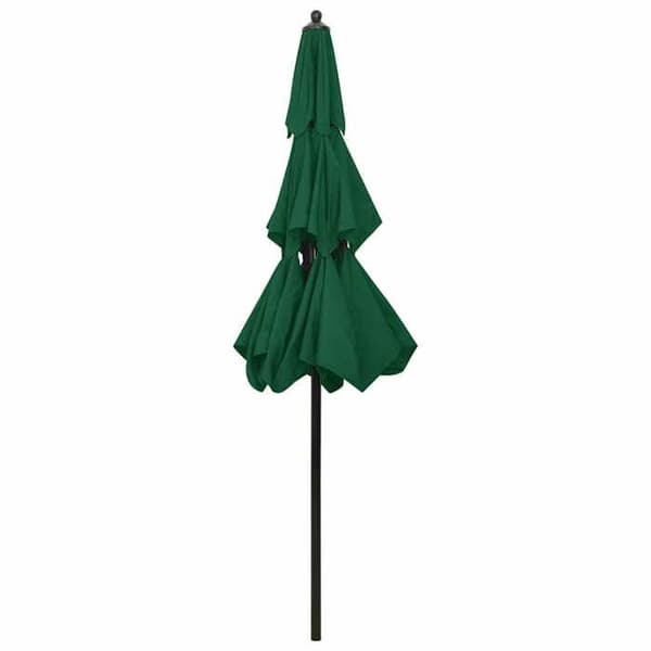 Maison Exclusive - Haveparasol med 3 niveauer og grøn aluminiumsmast 2,5 m