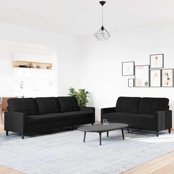 Maison Exclusive - Sæt af 2 sofaer med puder i sort velour