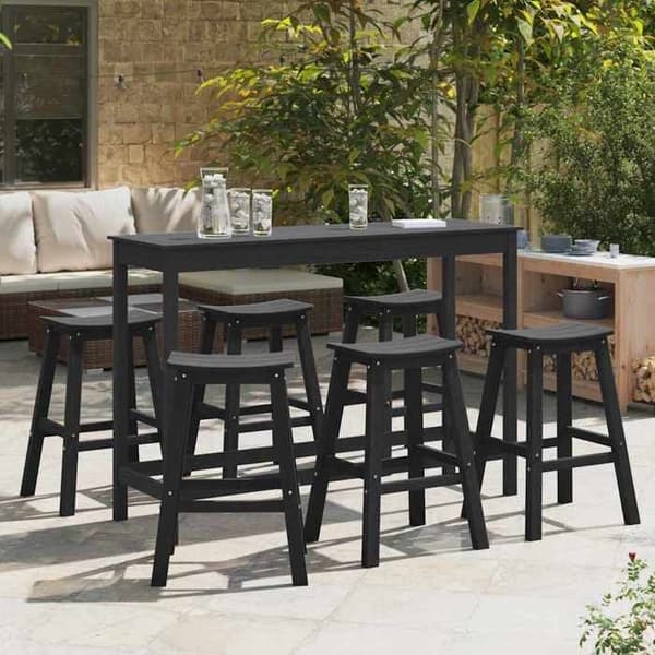 Maison Exclusive - Havebar sæt 6 pc Sort HDPE Svart