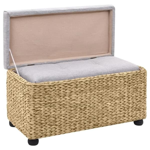 Maison Exclusive - Set med 2 bänkar Vattenhyacint Grå Grå (kuddar)