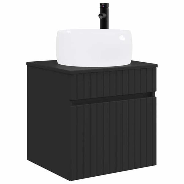 Maison Exclusive - Væghængt håndvaskmøbel Sort 49 x 44,5 x 66 cm Ingeniørtræ