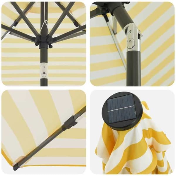 Maison Exclusive - Haveparasol med LED-lys og base 230 x 230 cm