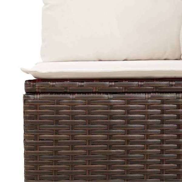 Maison Exclusive - Trädgårdsmöbler med kuddar 6 delar brun flätad resin