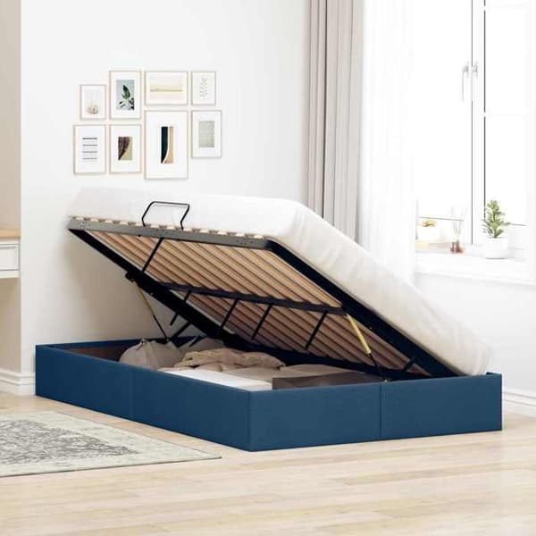 Lit ottoman - MAISON EXCLUSIVE - Ottoman seng ramme - Blå - 120 x 200 cm - Hydraulisk løft opbevaring Blå
