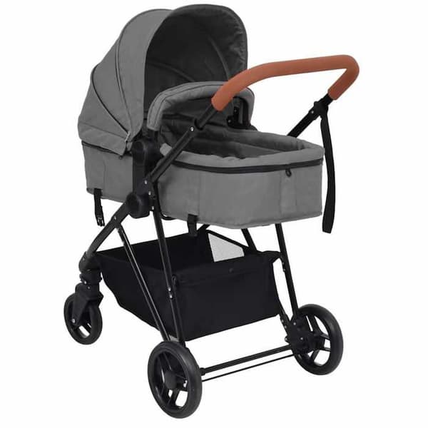 Maison Exclusive - 2-i-1 Barnevogn til baby Lys grå og sort Stål