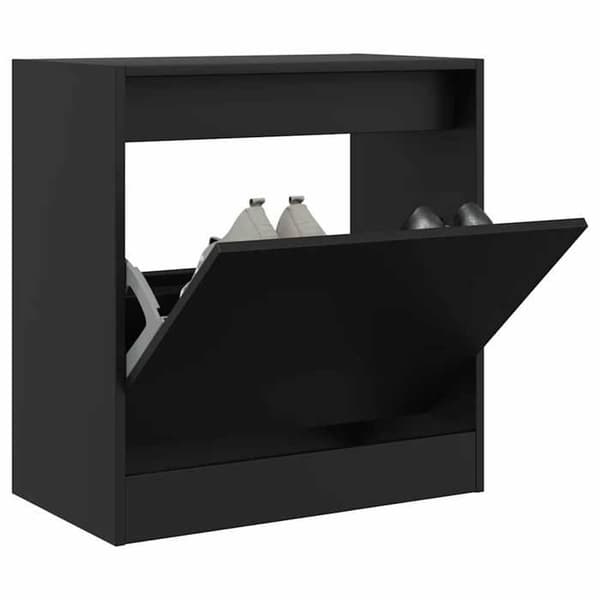 Maison Exclusive - Skoskab sort 60x34x63,5 cm ingeniørtræ
