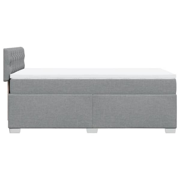 Maison Exclusive - Sengebund med lameller og madras Lys grå 90x200 cm Stof