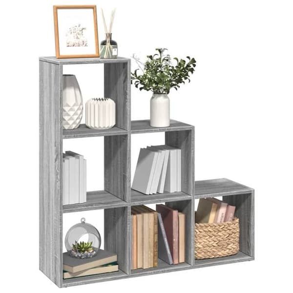Maison Exclusive - Rumseparator hylde med 3 niveauer sonoma grå 99x29x99cm