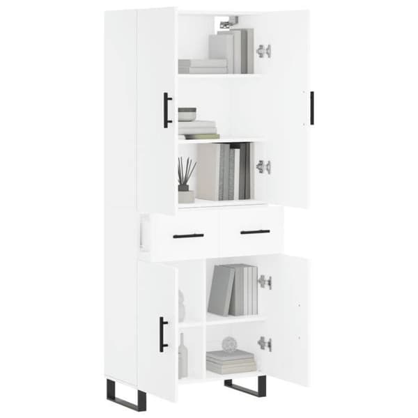 Maison Exclusive - Buffé hög Vit 69,5x34x180 cm Ingenjörsträ Vit
