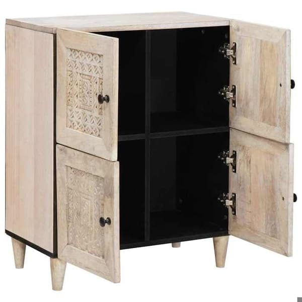 Maison Exclusive - Buffé Vit 60 x 33 x 75 cm Massivt mangoträd Vit