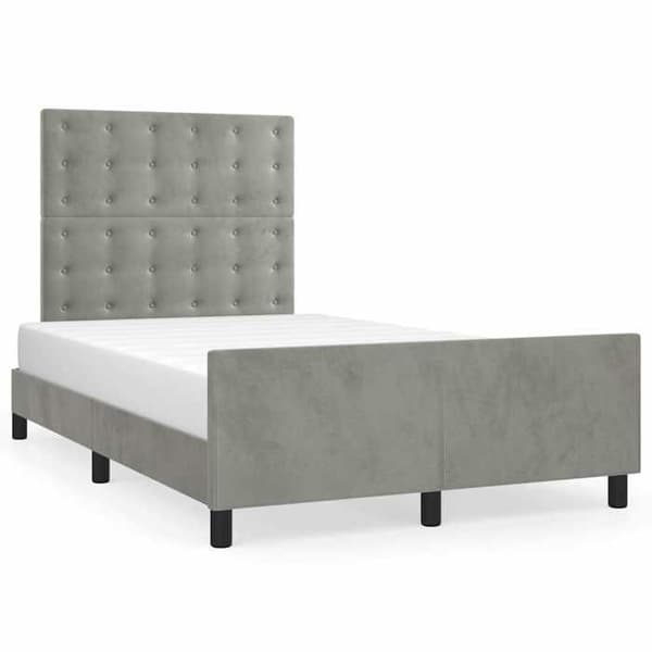 Maison Exclusive - Sängram utan madrass ljusgrå 120x200 cm sammet
