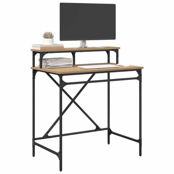 Maison Exclusive - Håndlavet egetræskontor 80 x 50 x 90 cm Ingeniørtræ