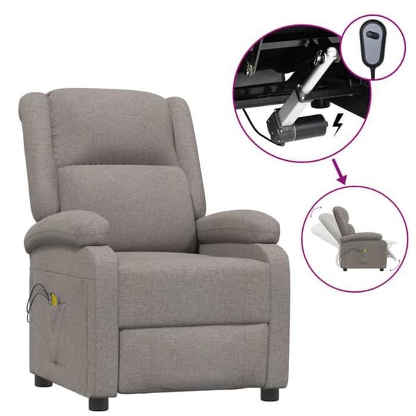 Maison Exclusive - Elektrisk massage stol Taupe Stof