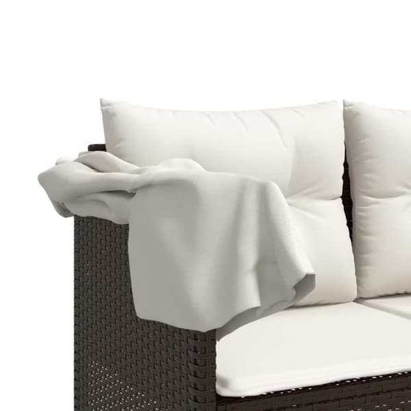 Maison Exclusive - Trädgårdsmöbler med kuddar 5 delar brun flätad resin