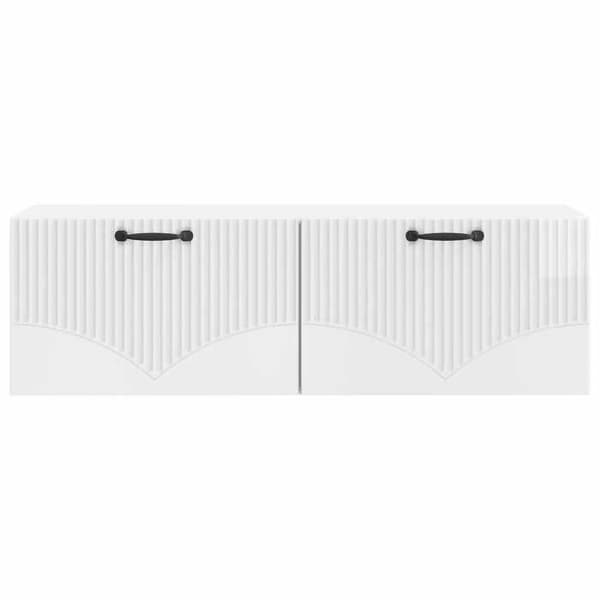 Maison Exclusive - Väggmonterad TV-möbel Väggmontering Vit glansig 98 x 31 x 30 cm