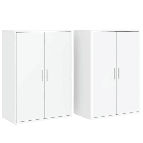 Maison Exclusive - Bufféer 2 st vit 60x31x84 cm ingenjörsträ Vit