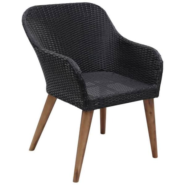 Maison Exclusive - 5 osan musta puutarhakalustesarja Svart