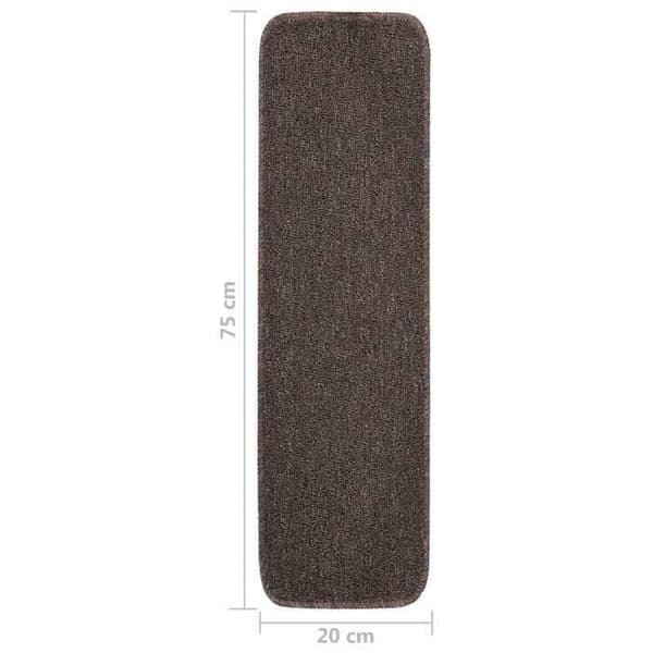 Maison Exclusive - Halkfria trappmattor 15st 75x20cm Brun Rektangulär