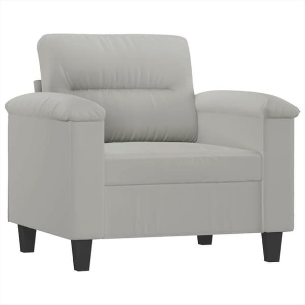 Maison Exclusive - 3-delars soffgrupp med kuddar Ljusgrå Mikrofiber