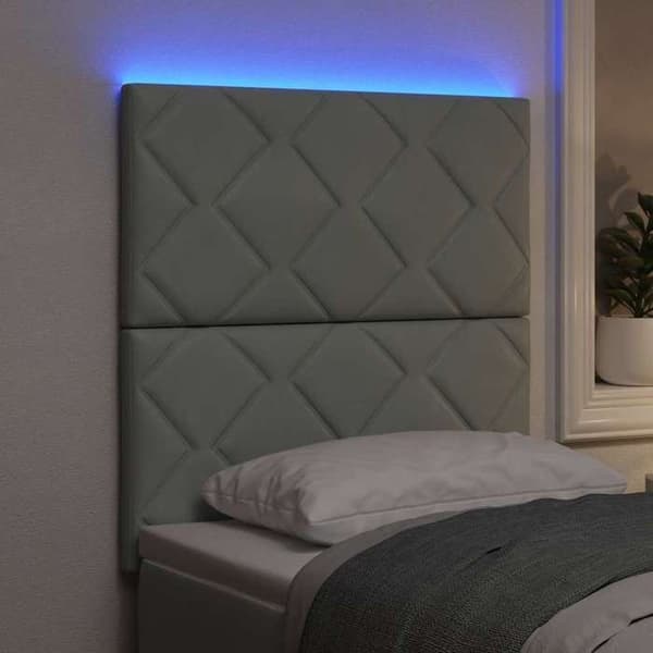 Maison Exclusive - LED-huvudgavel Ljusgrå 80 cm Sammet