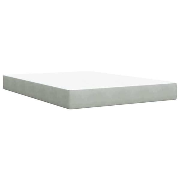 Maison Exclusive - Boxspring säng med madrass Ljusgrå 160 x 200 cm Sammet