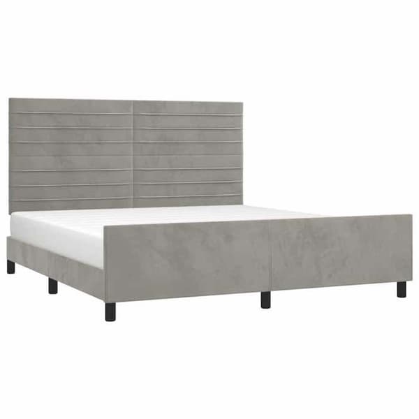 Maison Exclusive - Sengebund uden madras lys grå velour Ljusgrå (sammet)