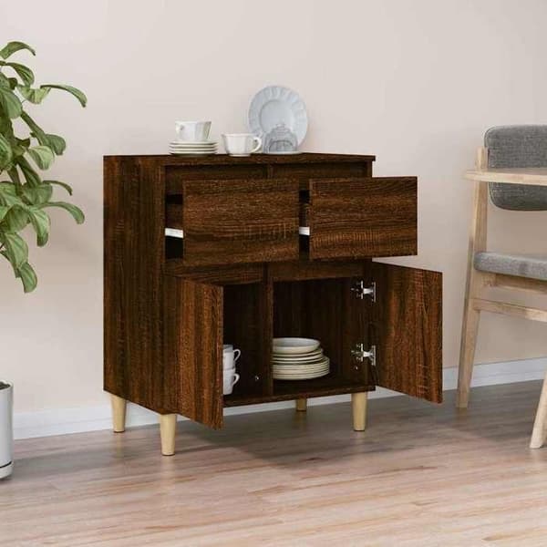 Maison Exclusive - Buffet i brunt egetræ 60x35x70 cm i ingeniørtræ