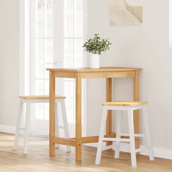 Barstole - EKSKLUSIV HUS - Sæt af 2 - Massivt gummitræ - Hvid - Moderne design Vit