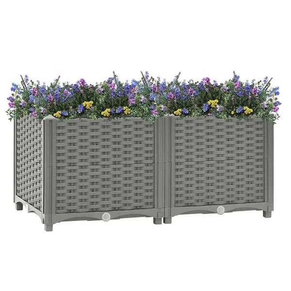 Maison Exclusive - Hög säng 80x40x38 cm Polypropylen ljusgrått