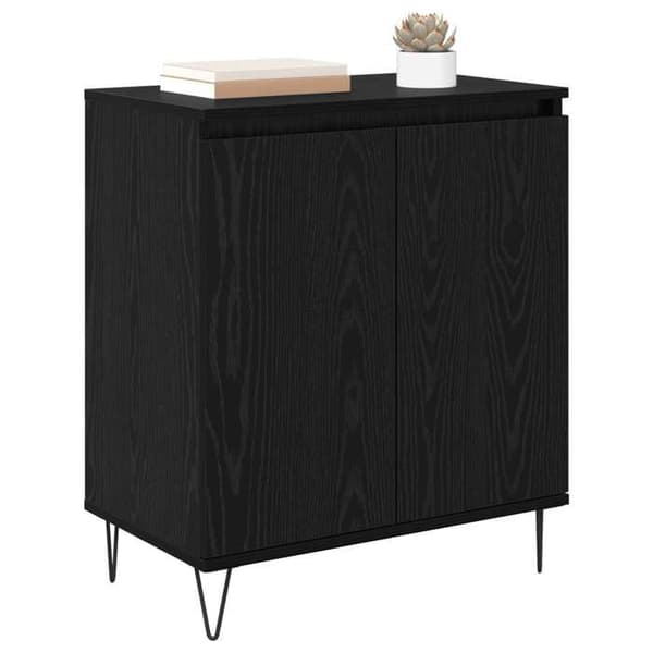 Maison Exclusive - Buffet Sort egetræ 60 x 35 x 70 cm Ingeniørtræ svart ek