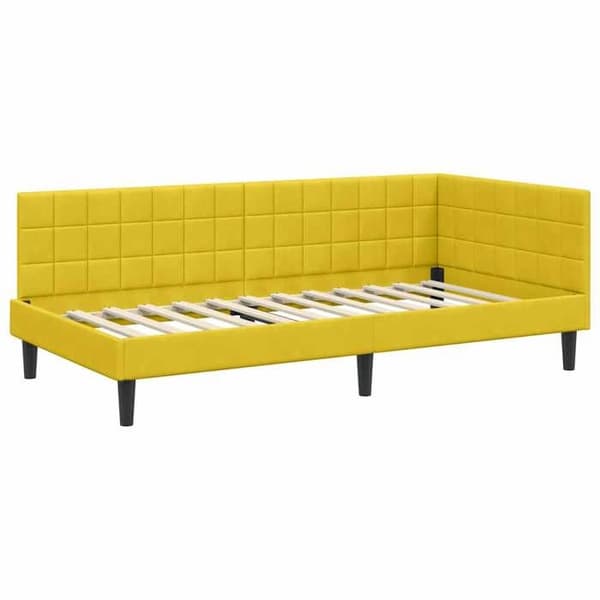 Sängram i hörn - EXKLUSIV HEM - Sammet - Gul - 100 x 200 cm - Multifunktionell Gul