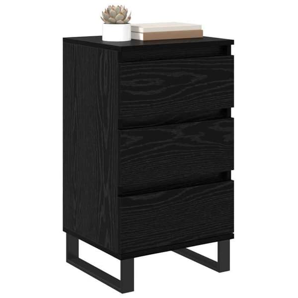 Maison Exclusive - Buffet Sort egetræ Ingeniørtræ svart ek