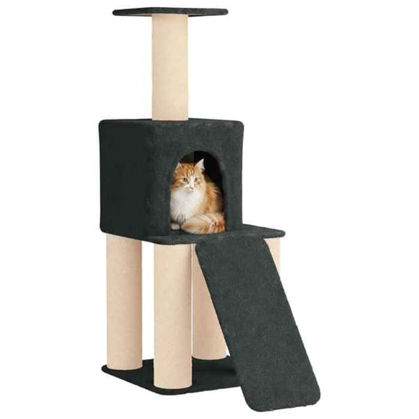 Maison Exclusive - Kattträd med sisal klöspålar Mörkgrå 146 cm