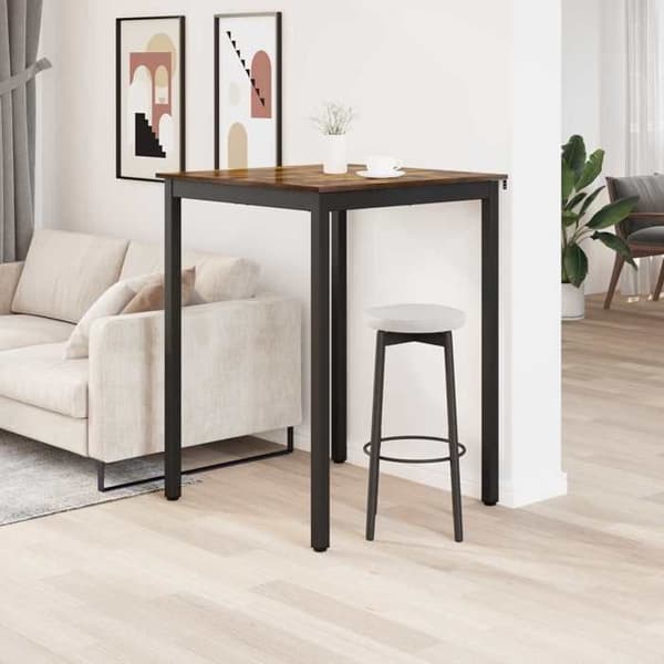Matbord - EXKLUSIV HEM - Rektangulär 80 cm - Ingenjörsträ - Metallben - Grå
