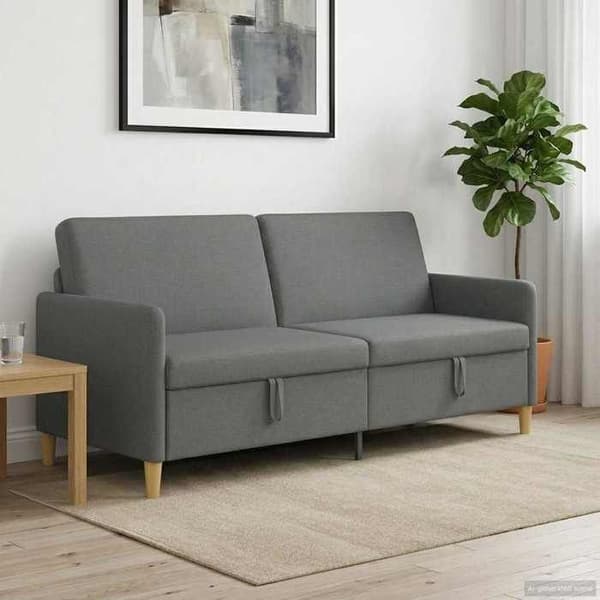 Maison Exclusive - Soffa med förvaring Mörkgrå 192 x 78 x 87 cm Polyester Mörkgrå