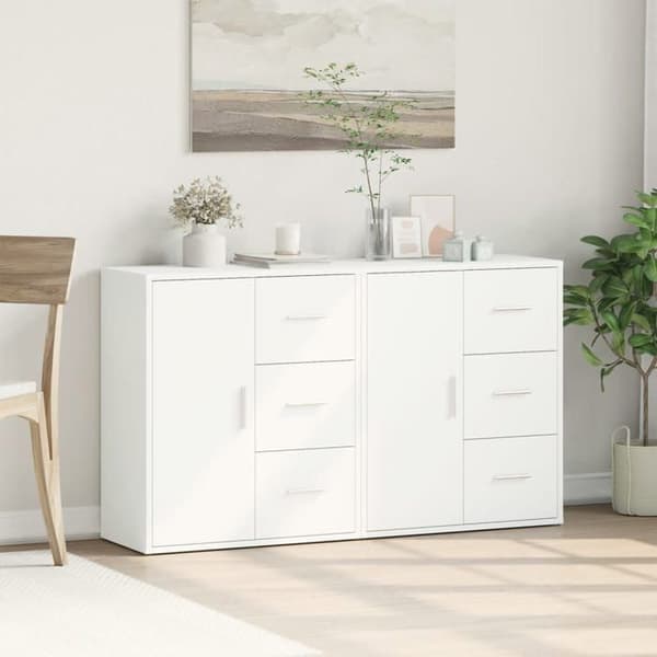 Maison Exclusive - Bufféer 2 st vit 60x31x70 cm ingenjörsträ
