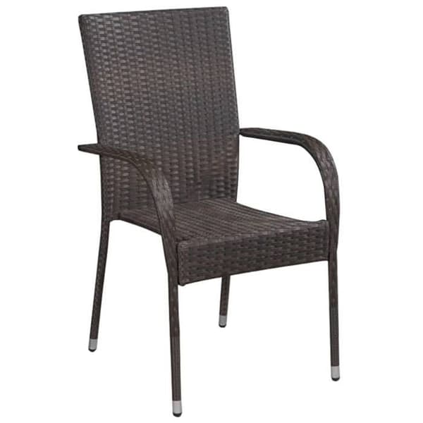 Maison Exclusive - Have spisebordssæt 5 stk Brun og sort