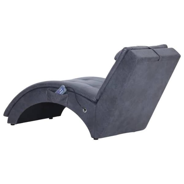Maison Exclusive - Massagefåtölj med kudde Grå Syntetmocka